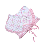 Pink bows, Blanket, Hat and Burping Pad