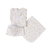 Baby Ducks Zipper Footie, Burp and Hat. 100% Pima Cotton