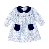 CAL-240 Callie Floral Pima scalop collar Dress