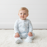 BSF-014 Blue Baby Safari Pima Zipper Footie