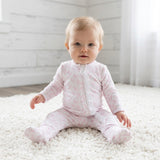 BSF-114 Pink Baby Safari Pima Zipper Footie