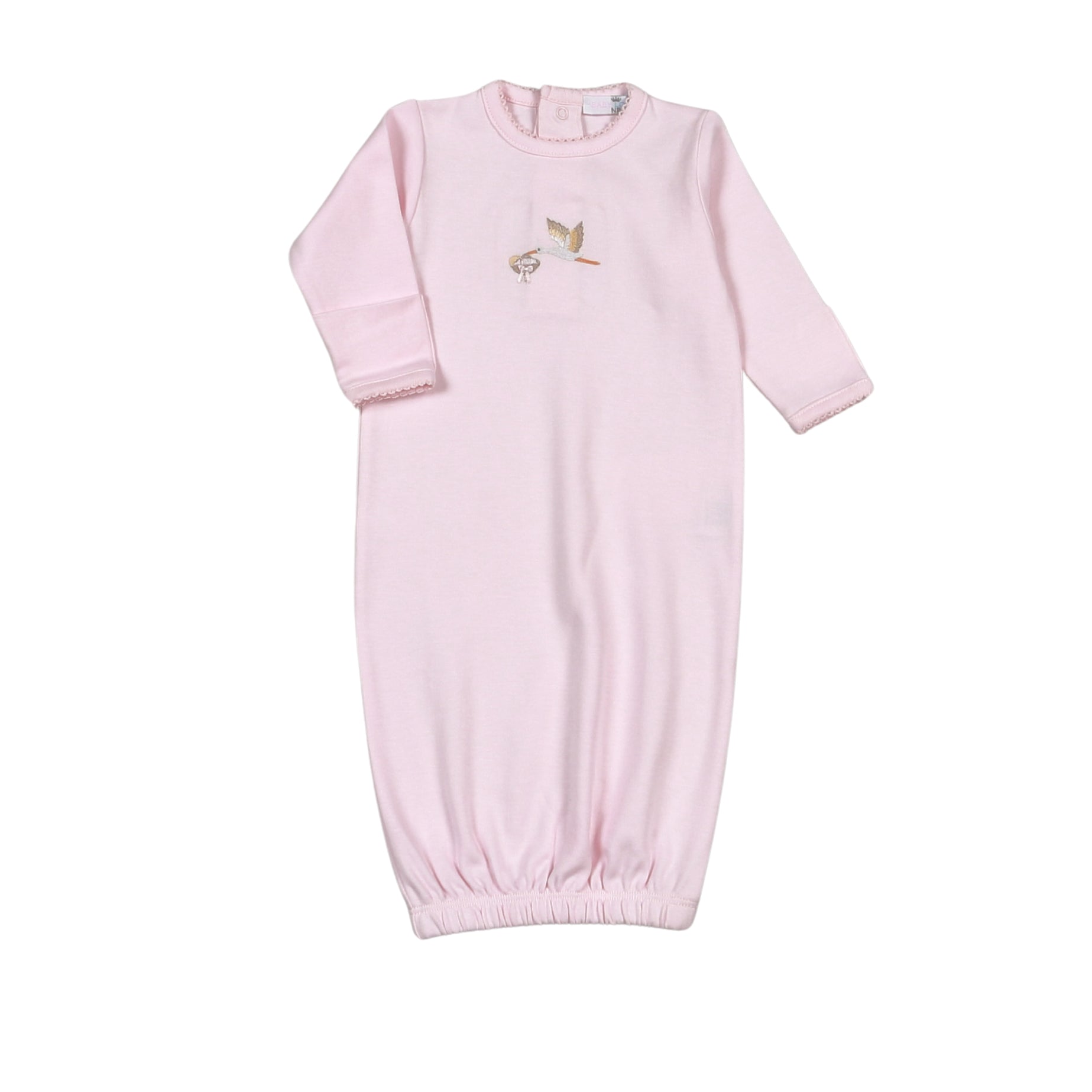 Pink Stork Hand Embroidered Gown